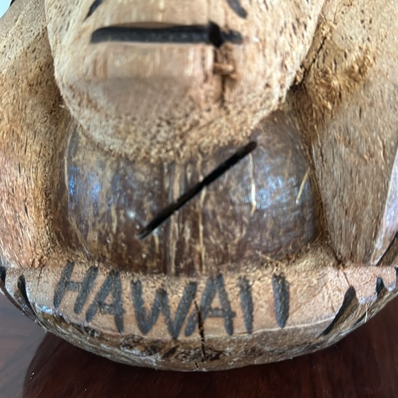 *NEW* Hand-Carved Coconut Tiki Monkey Coin Bank, Hawaii - Picture 4 of 13
